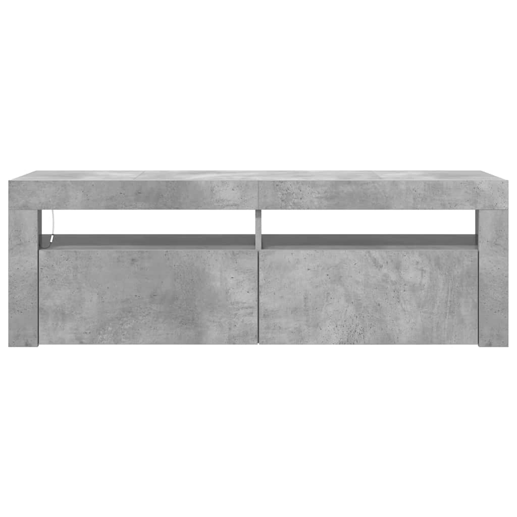TV Cabinet with LED Lights Concrete Grey 120x35x40 cm