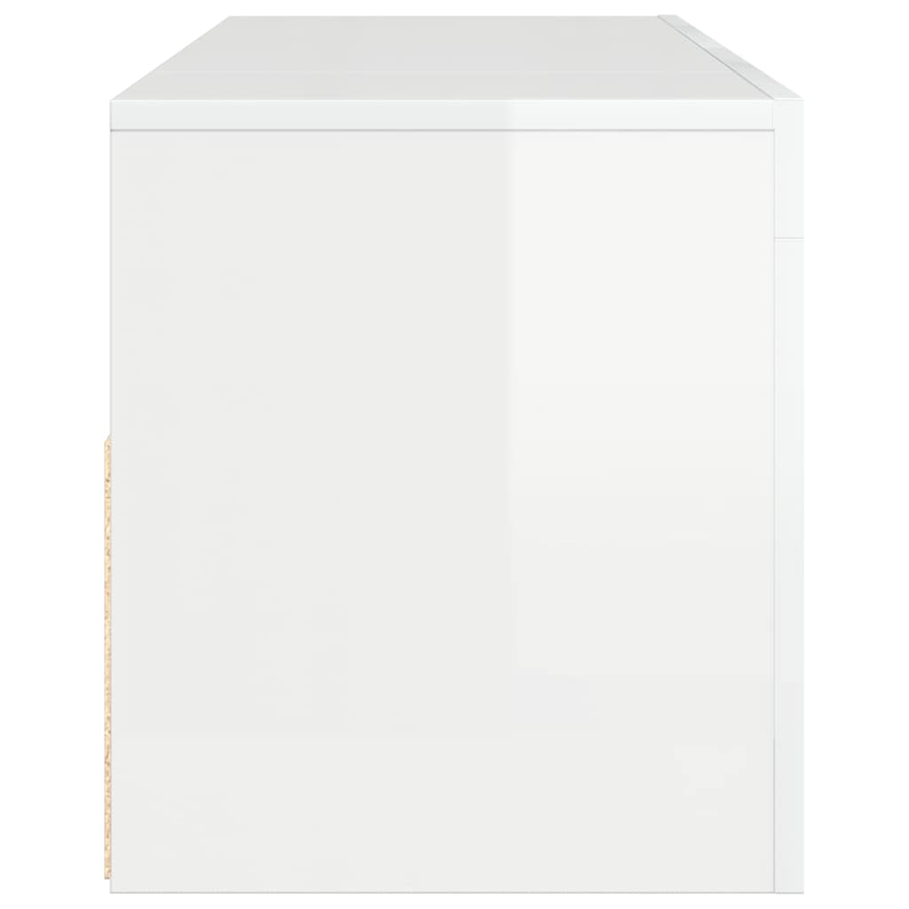 TV Cabinet with LED Lights High Gloss White 120x35x40 cm