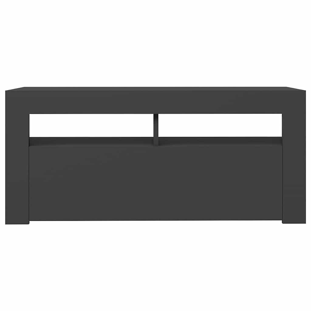 TV Cabinet with LED Lights Grey 90x35x40 cm