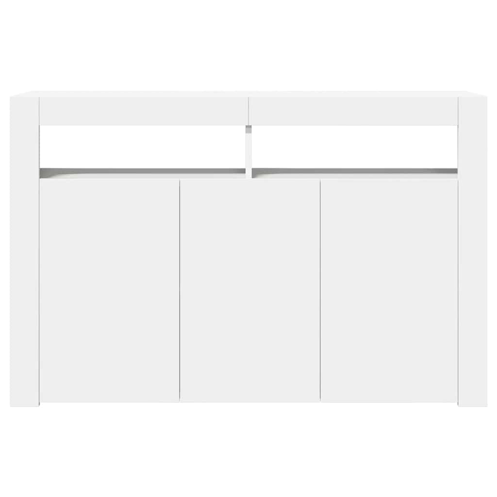 Sideboard with LED Lights White 115.5x30x75 cm