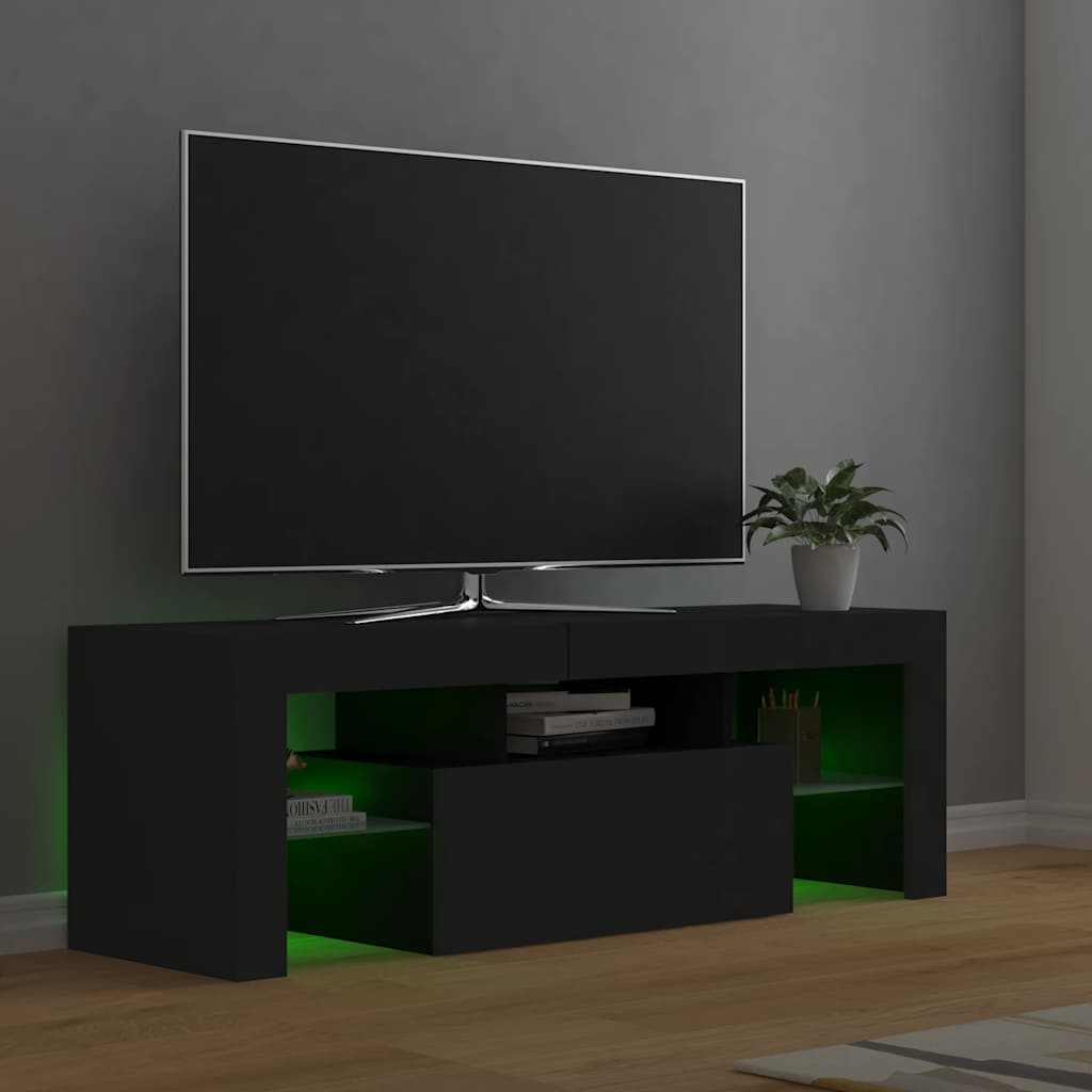 TV Cabinet with LED Lights Grey 120x35x40 cm