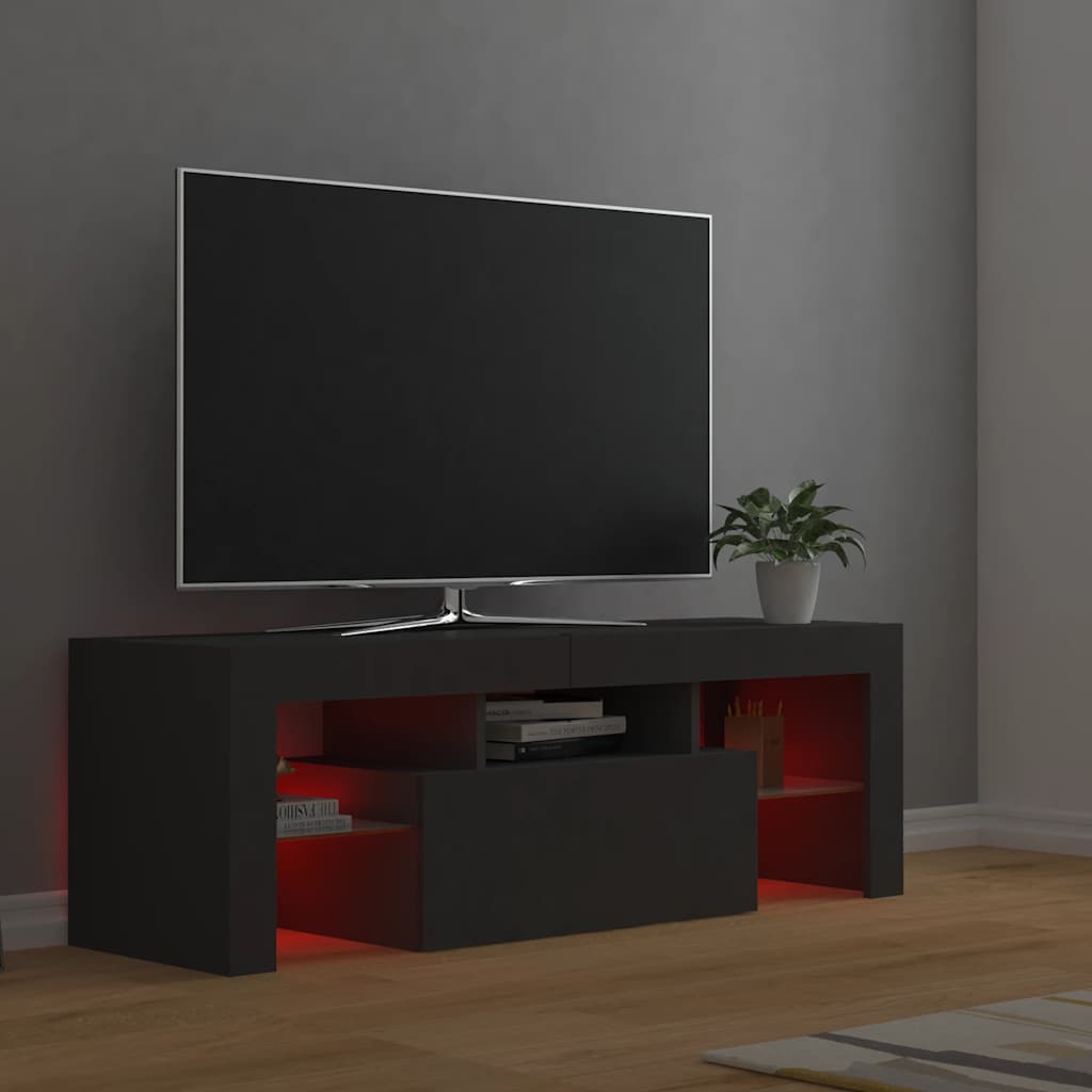 TV Cabinet with LED Lights Grey 120x35x40 cm
