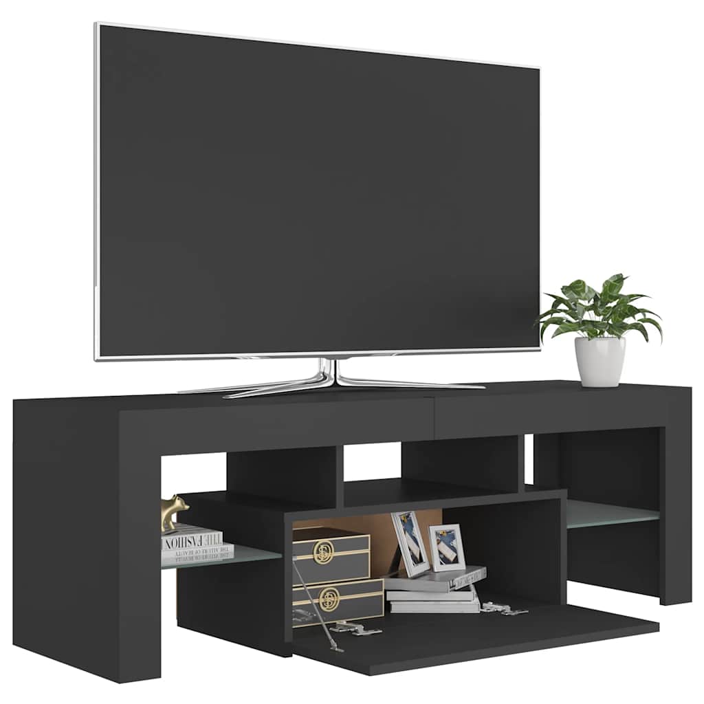 TV Cabinet with LED Lights Grey 120x35x40 cm