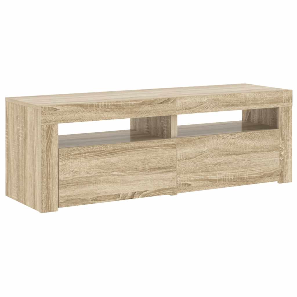 TV Cabinet with LED Lights Sonoma Oak 120x35x40 cm