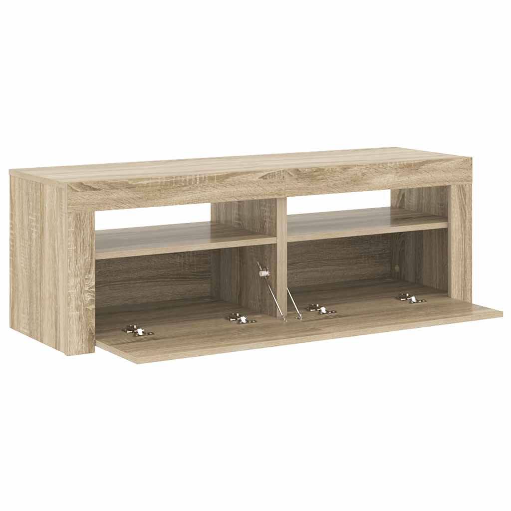 TV Cabinet with LED Lights Sonoma Oak 120x35x40 cm