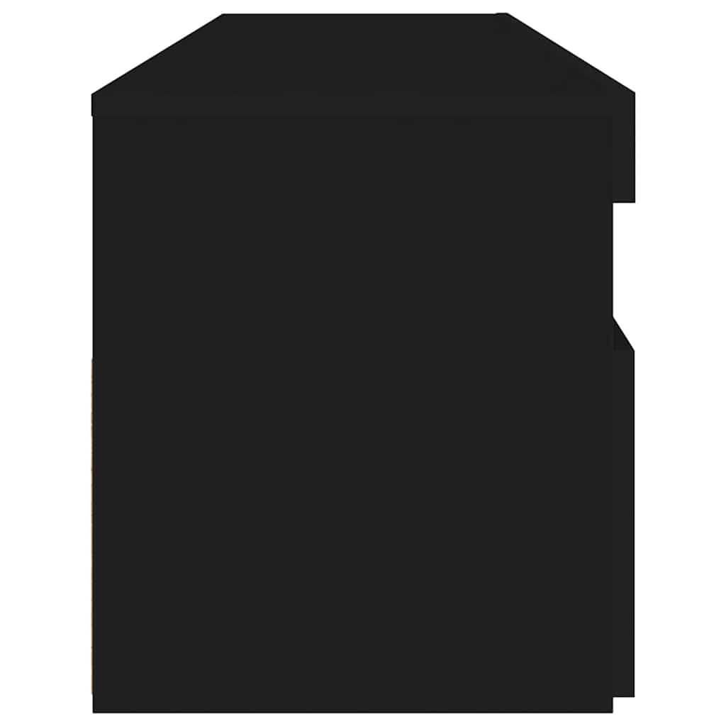 TV Cabinet with LED Lights Black 90x35x40 cm