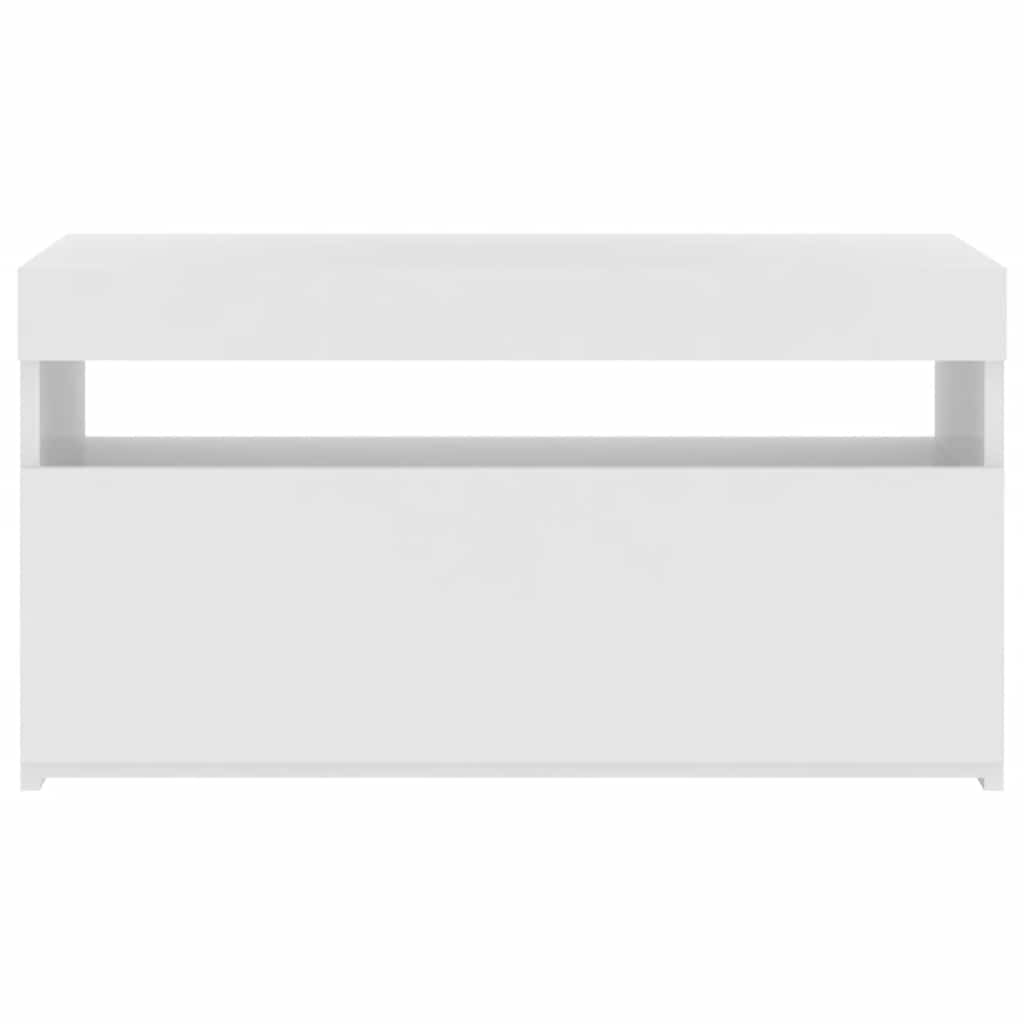 TV Cabinet with LED Lights White 75x35x40 cm
