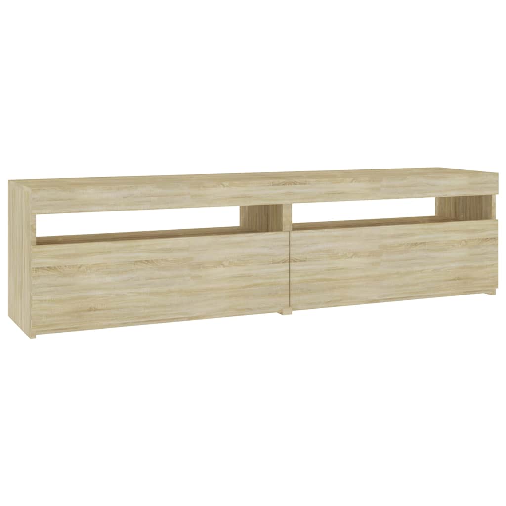 TV Cabinets 2 pcs with LED Lights Sonoma Oak 75x35x40 cm