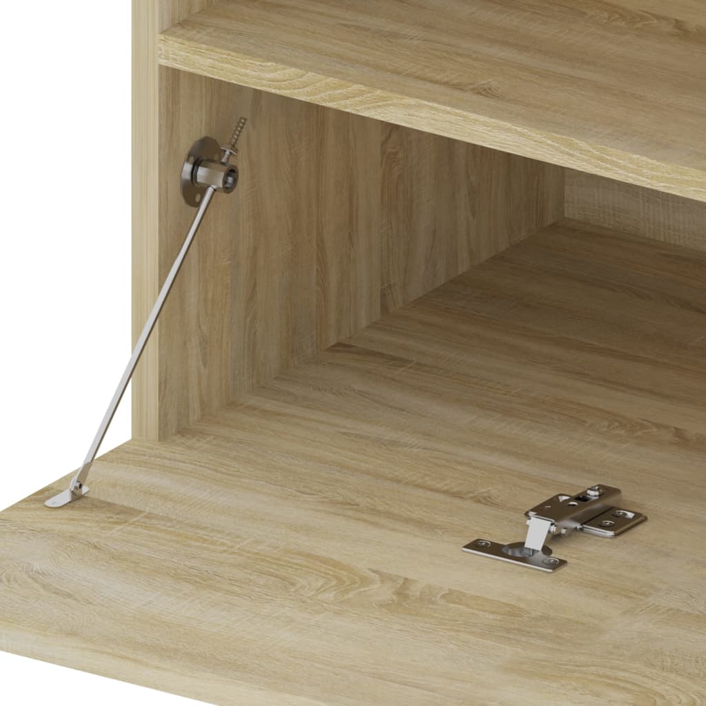 TV Cabinets 2 pcs with LED Lights Sonoma Oak 75x35x40 cm