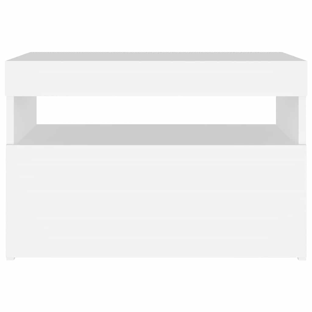 TV Cabinet with LED Lights White 60x35x40 cm