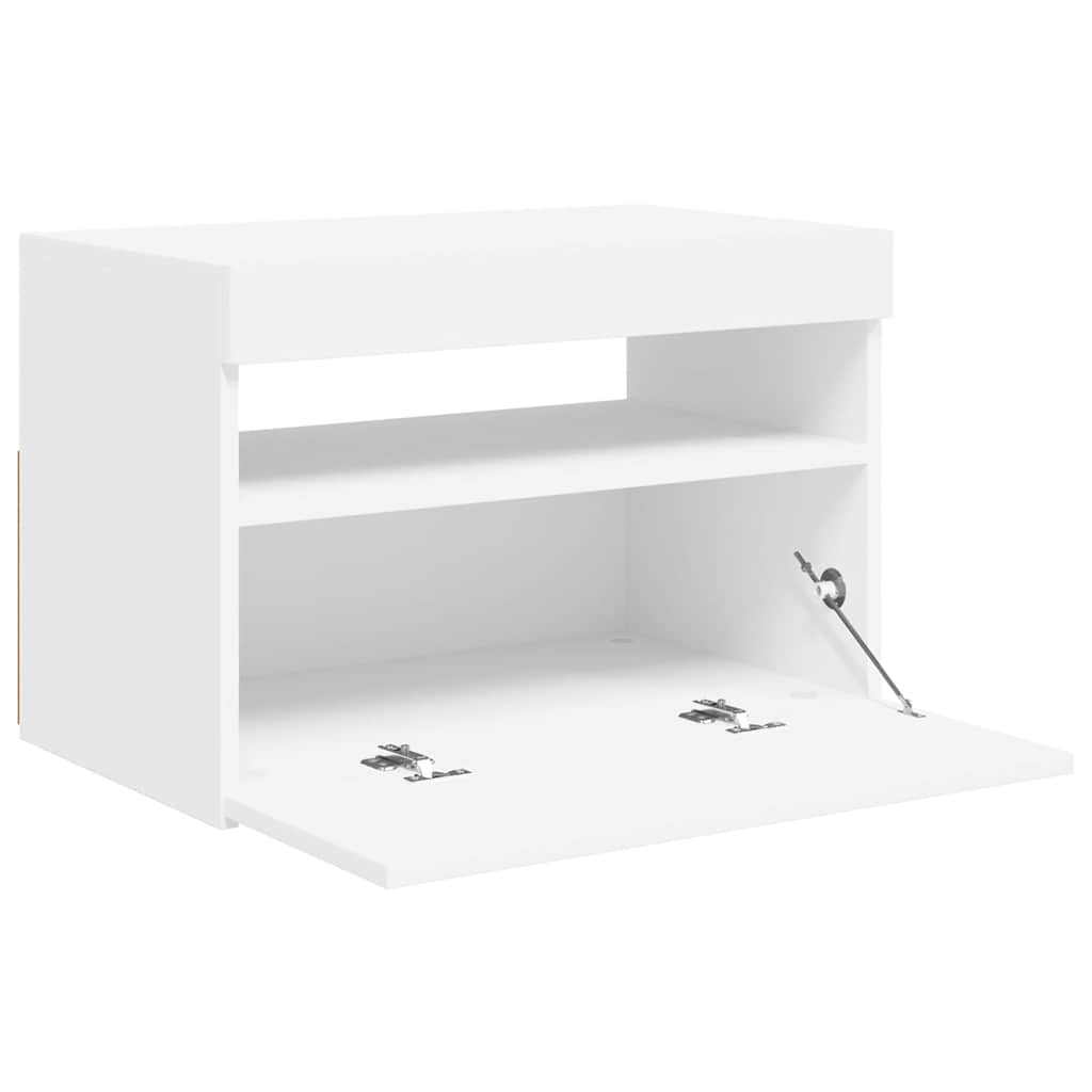 TV Cabinet with LED Lights White 60x35x40 cm