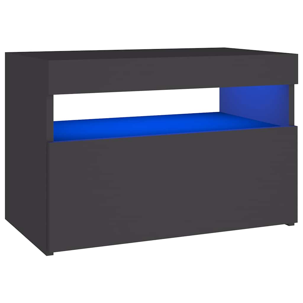 TV Cabinet with LED Lights Grey 60x35x40 cm