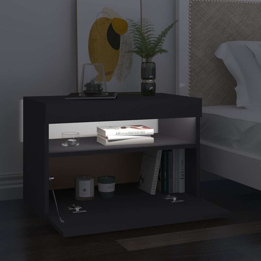 TV Cabinet with LED Lights Grey 60x35x40 cm