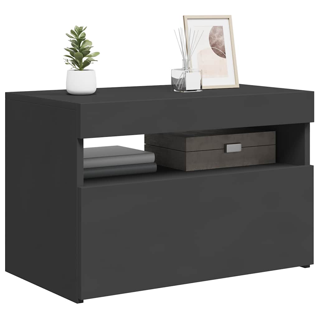 TV Cabinet with LED Lights Grey 60x35x40 cm