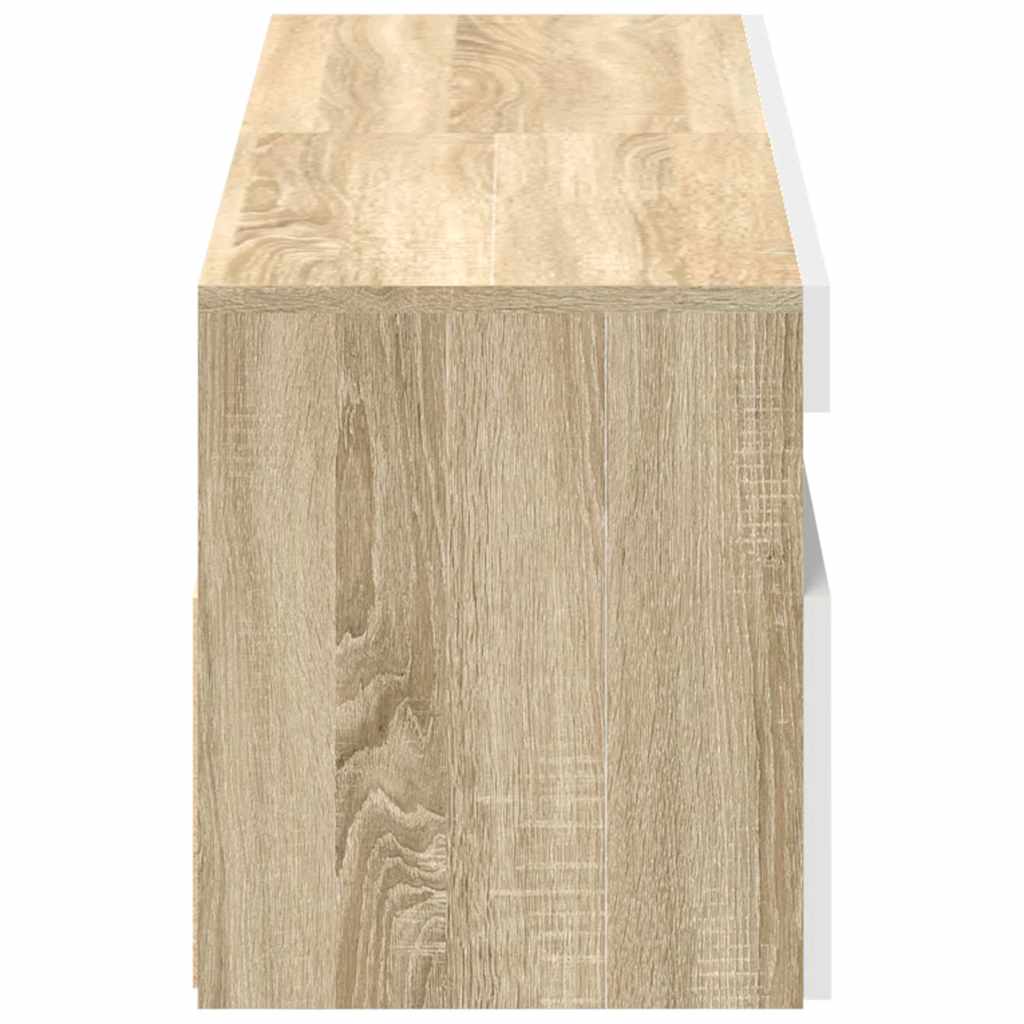 TV Cabinets with LED Lights 2 pcs White and Sonoma Oak 60x35x40 cm
