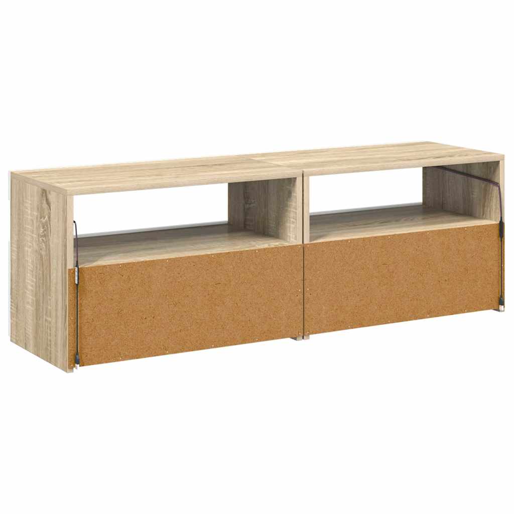 TV Cabinets with LED Lights 2 pcs White and Sonoma Oak 60x35x40 cm