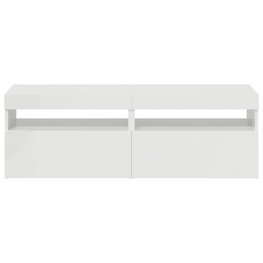 TV Cabinets with LED Lights 2 pcs High Gloss White 60x35x40 cm