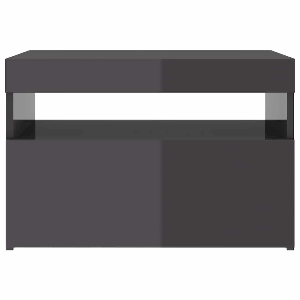 TV Cabinet with LED Lights High Gloss Grey 60x35x40 cm