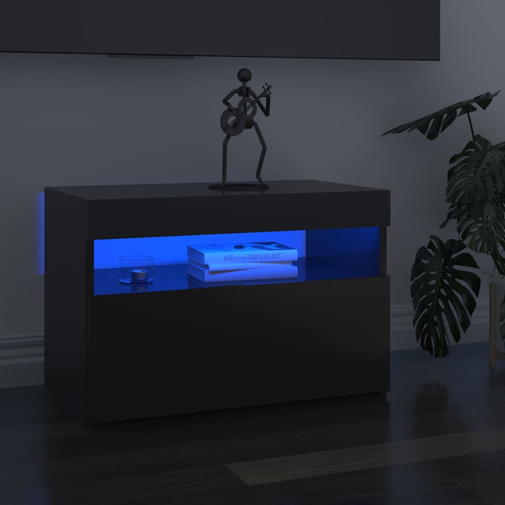 TV Cabinet with LED Lights High Gloss Grey 60x35x40 cm