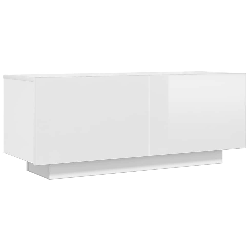 TV Cabinet High Gloss White 100x35x40 cm Engineered Wood