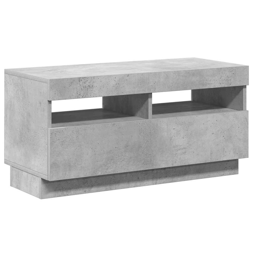 TV Cabinet with LED Lights Concrete Grey 80x35x40 cm