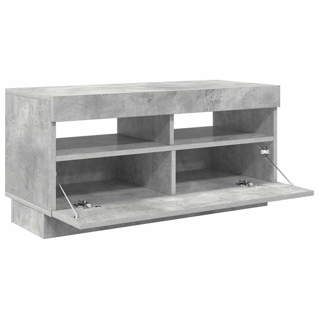 TV Cabinet with LED Lights Concrete Grey 80x35x40 cm