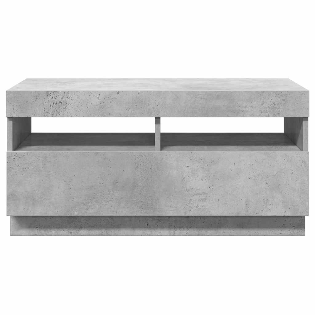 TV Cabinet with LED Lights Concrete Grey 80x35x40 cm