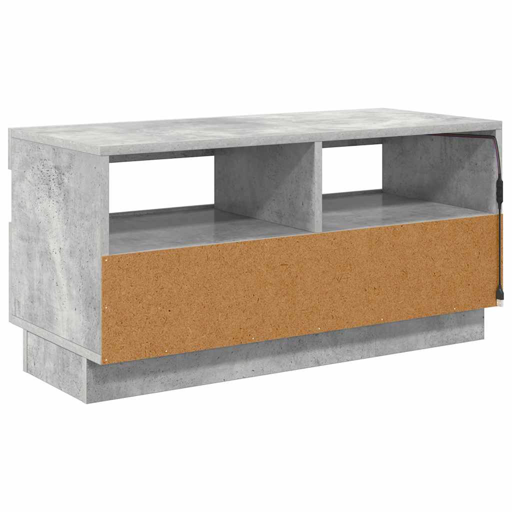 TV Cabinet with LED Lights Concrete Grey 80x35x40 cm