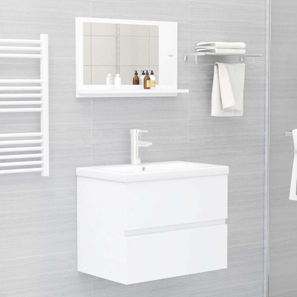 Bathroom Mirror White 60x10.5x37 cm Engineered Wood