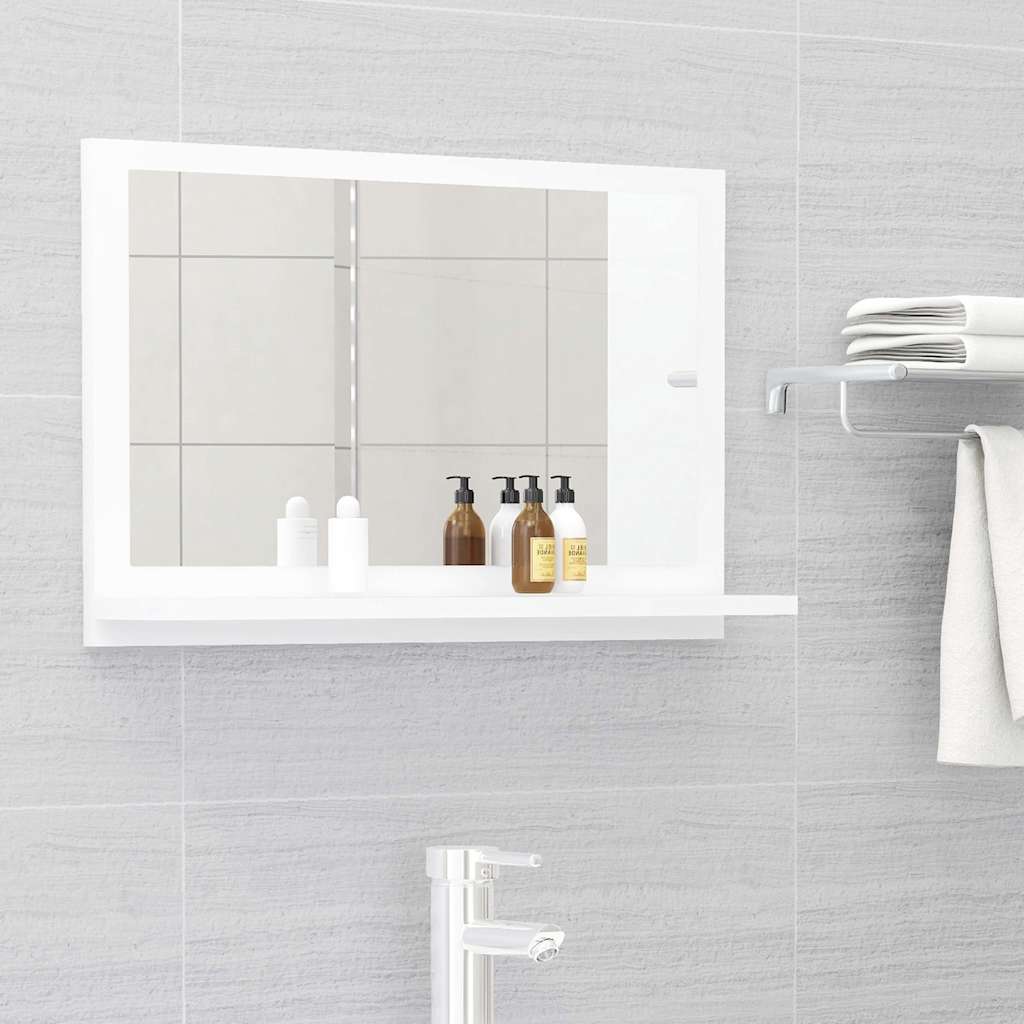 Bathroom Mirror White 60x10.5x37 cm Engineered Wood