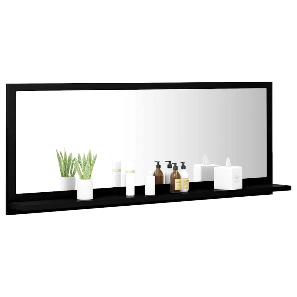 Bathroom Mirror Black 100x10.5x37 cm Engineered Wood