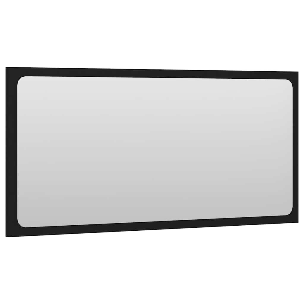 Bathroom Mirror Black 80x1.5x37 cm Engineered Wood