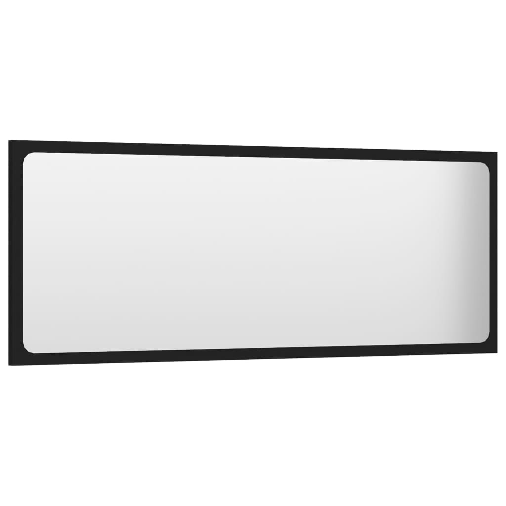 Bathroom Mirror Black 100x1.5x37 cm Engineered Wood