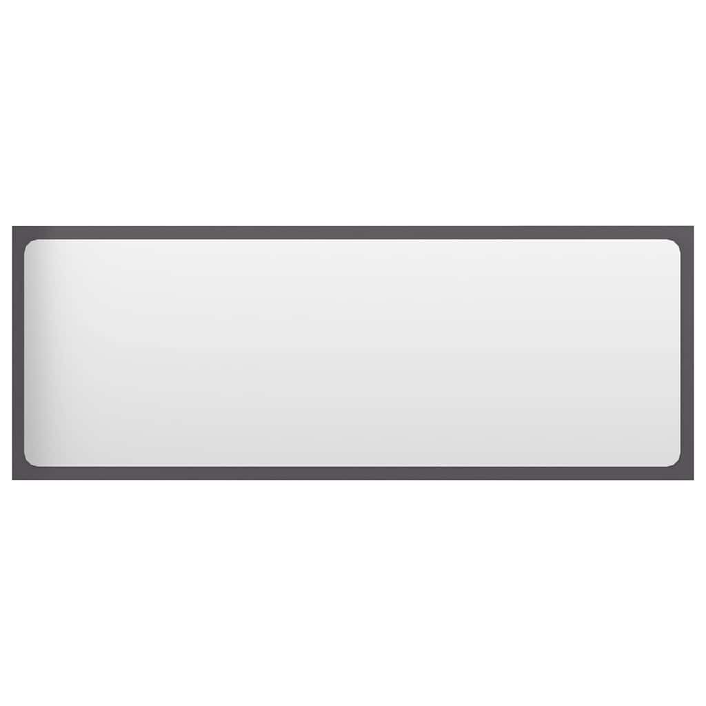 Bathroom Mirror High Gloss Grey 100x1.5x37 cm Engineered Wood