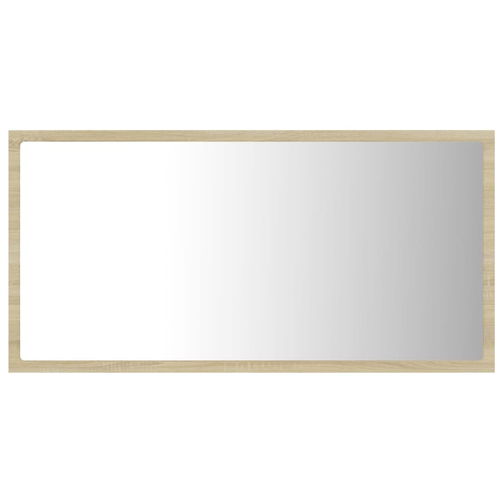 LED Bathroom Mirror Sonoma Oak 80x8.5x37 cm Acrylic