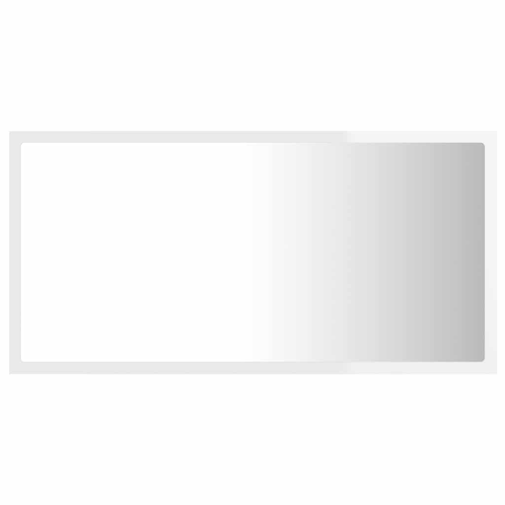 LED Bathroom Mirror High Gloss White 80x8.5x37 cm Acrylic