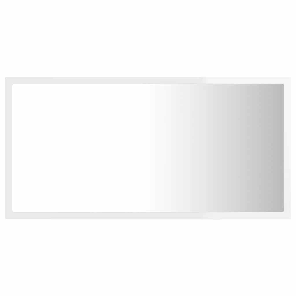 LED Bathroom Mirror High Gloss White 80x8.5x37 cm Acrylic