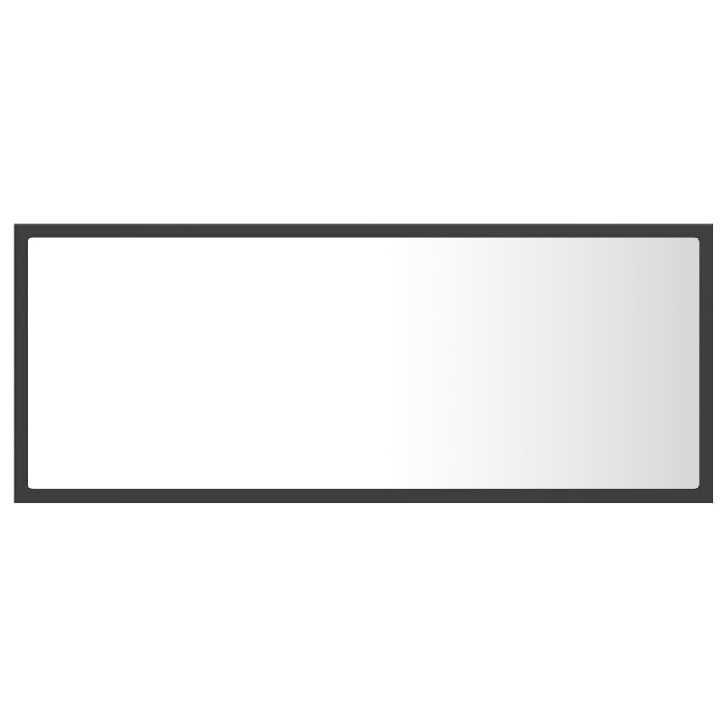 LED Bathroom Mirror Grey 100x8.5x37 cm Acrylic