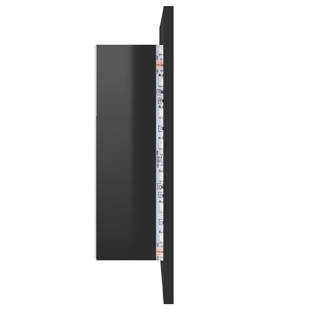 LED Bathroom Mirror Cabinet High Gloss Black 40x12x45 cm Acrylic