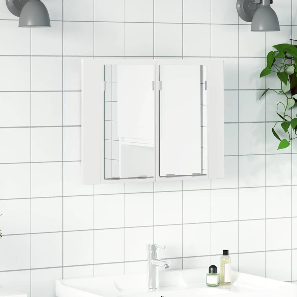 LED Bathroom Mirror Cabinet White 60x12x45 cm Acrylic