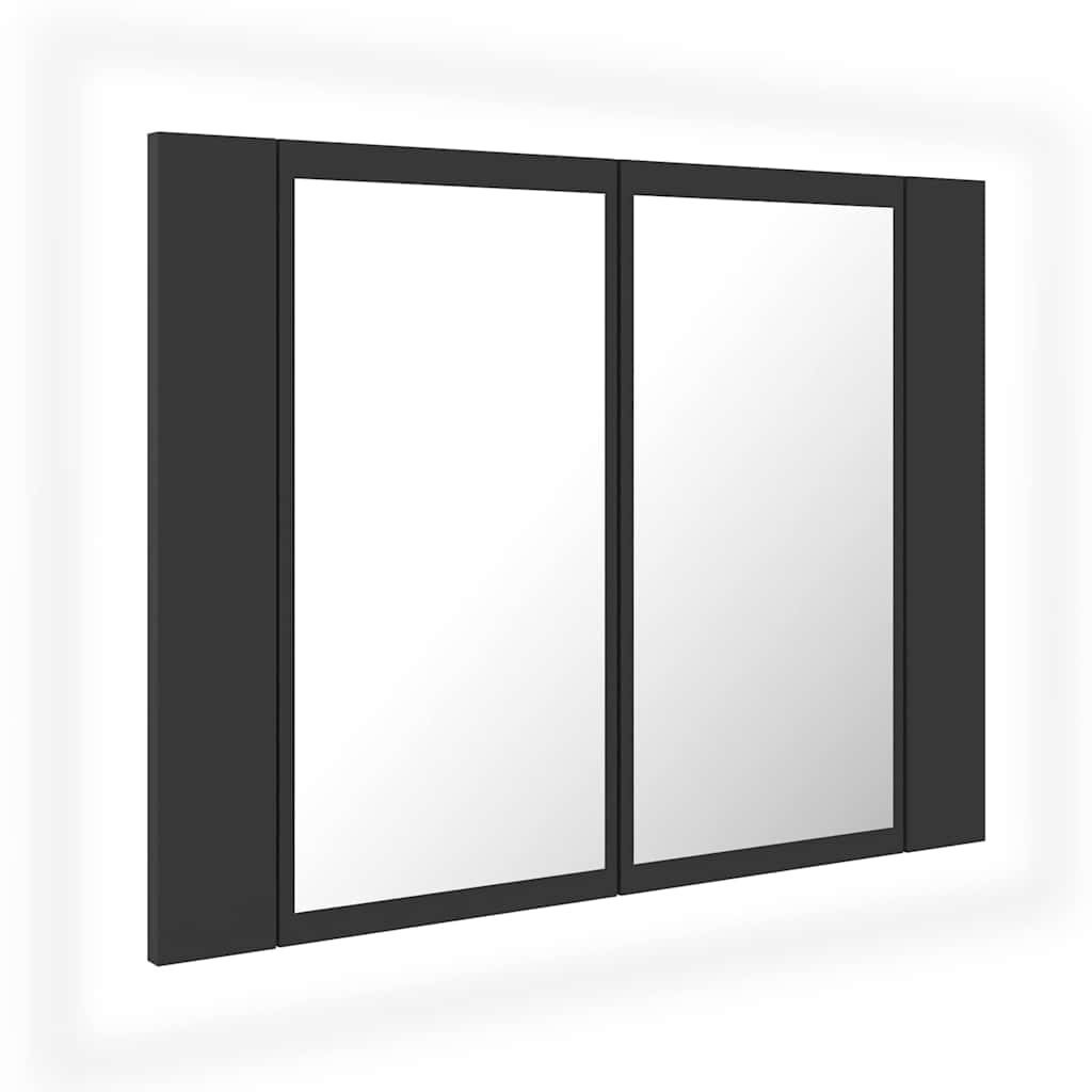 LED Bathroom Mirror Cabinet Grey 60x12x45 cm Acrylic