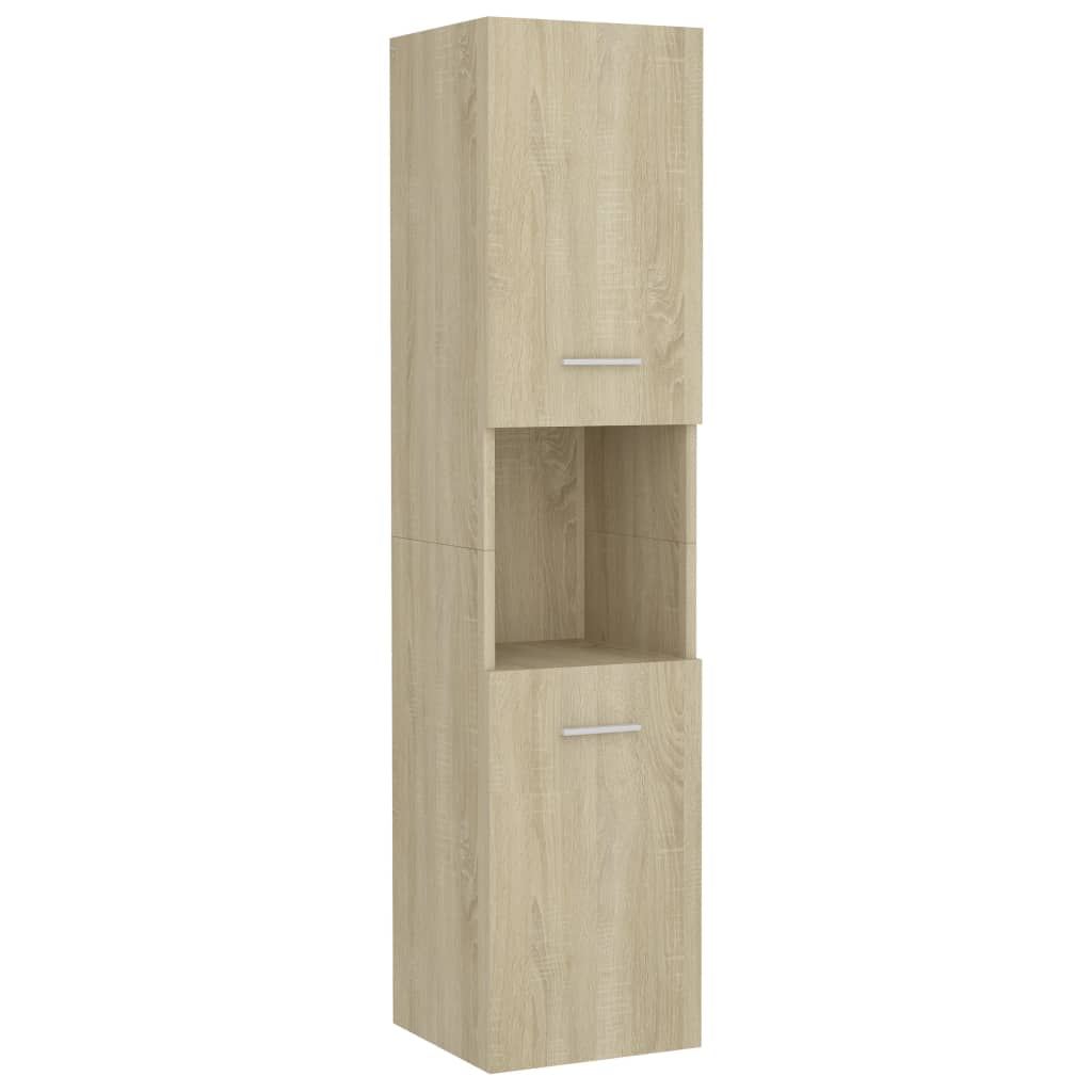 Bathroom Cabinet Sonoma Oak 30x30x130 cm Engineered Wood