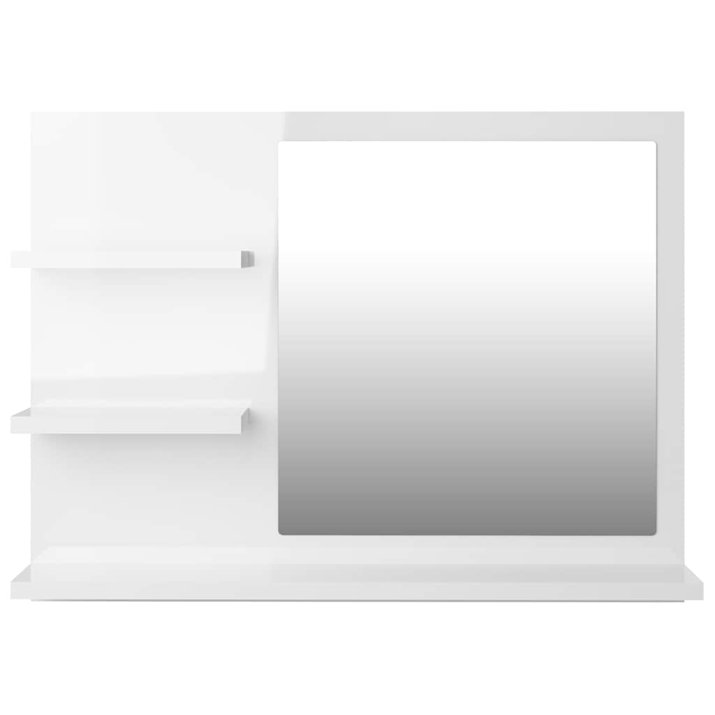 Bathroom Mirror High Gloss White 60x10.5x45 cm Engineered Wood