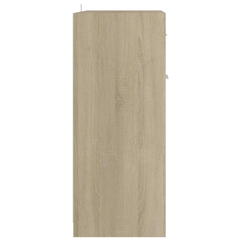 Bathroom Cabinet White and Sonoma Oak 60x33x80 cm Engineered Wood