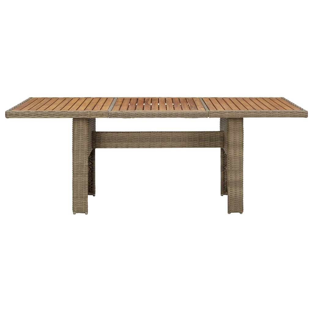 7 Piece Garden Dining Set Poly Rattan Brown