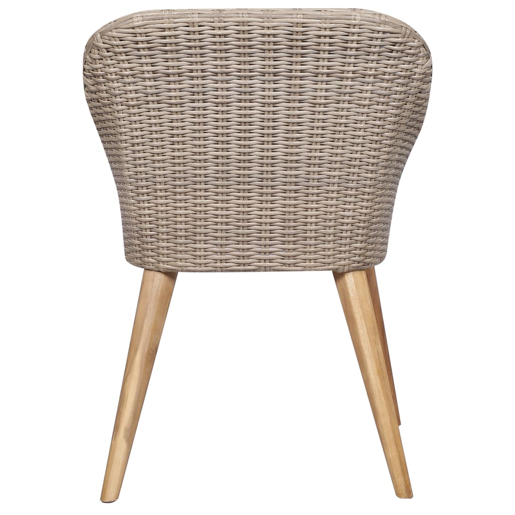 9 Piece Garden Dining Set Poly Rattan Brown