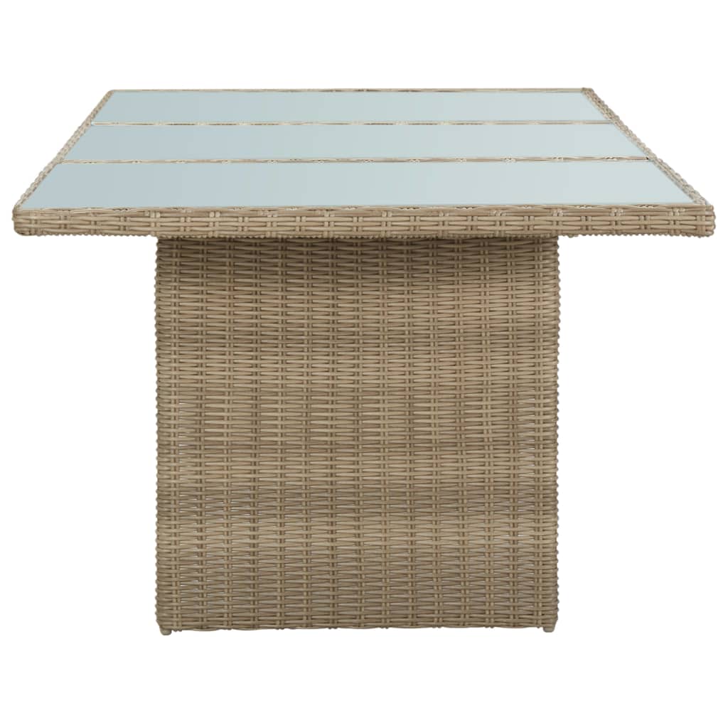 9 Piece Garden Dining Set Poly Rattan Brown