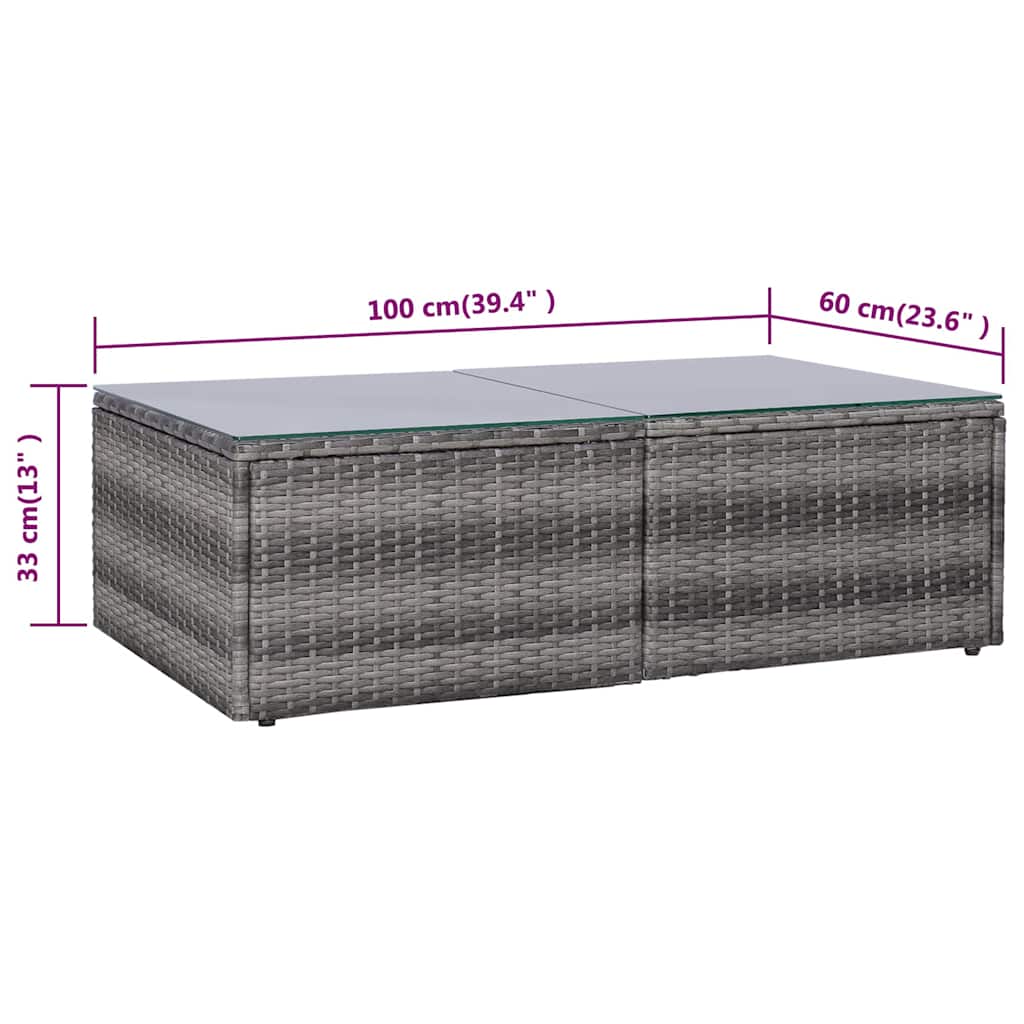 9 Piece Garden Lounge Set with Cushions Poly Rattan Grey