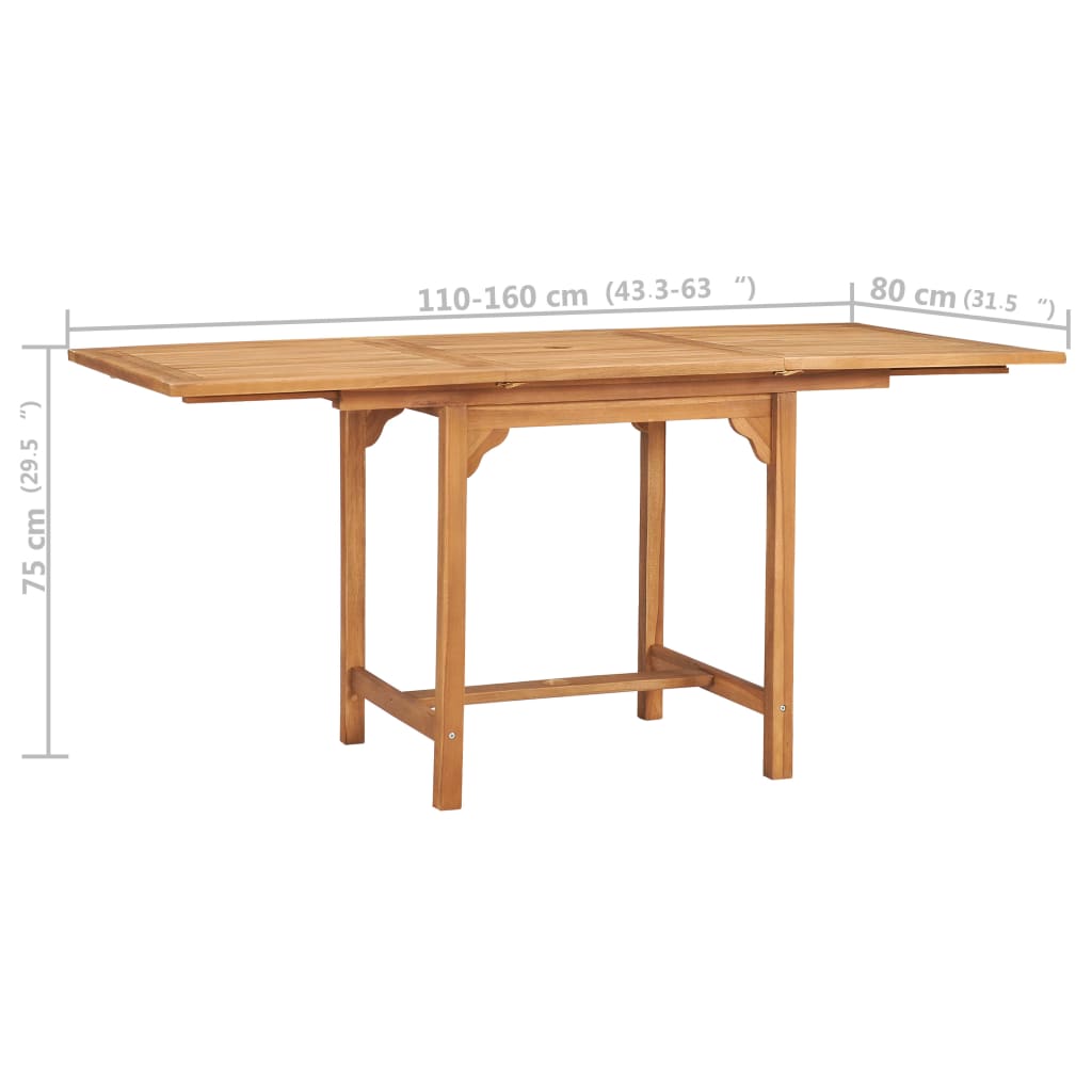 7 Piece Garden Dining Set Solid Teak Wood