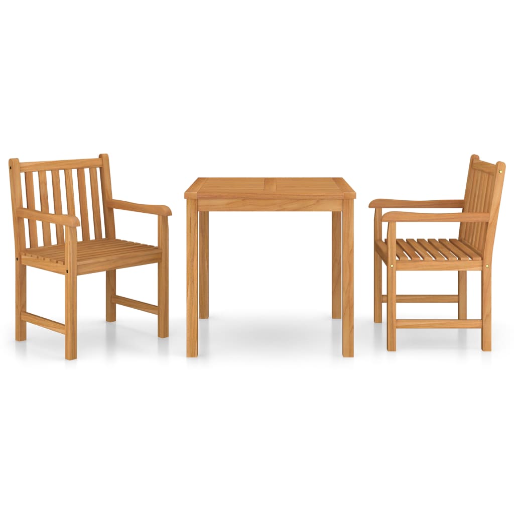 3 Piece Garden Dining Set 80x80 cm Solid Teak Wood